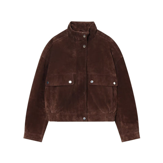 Suede Textured Pocket Jacket/Baseball Jacket