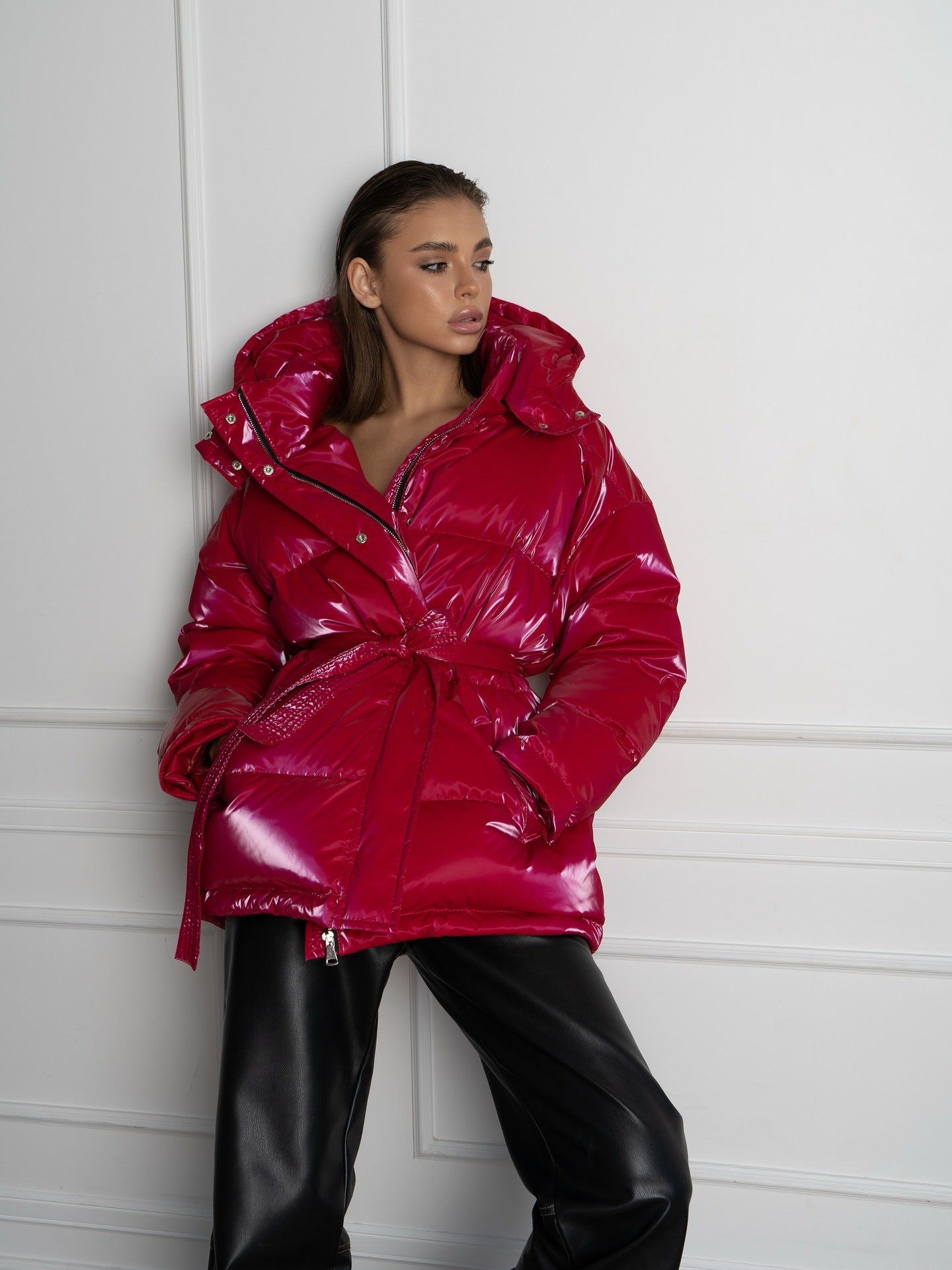 Reflective Lace-Up Hooded Jacket