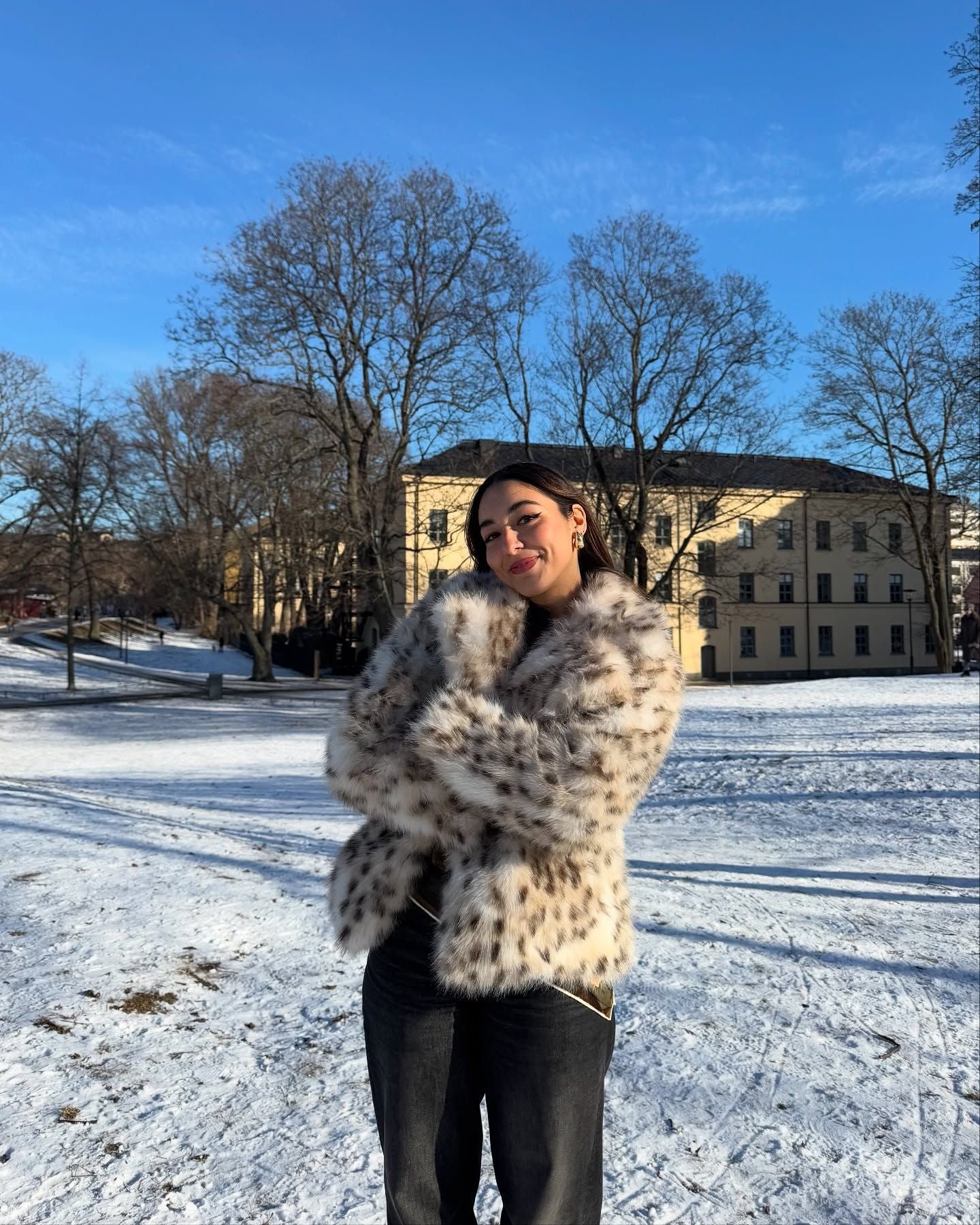 Faux Fur Leopard Print Plush Coat