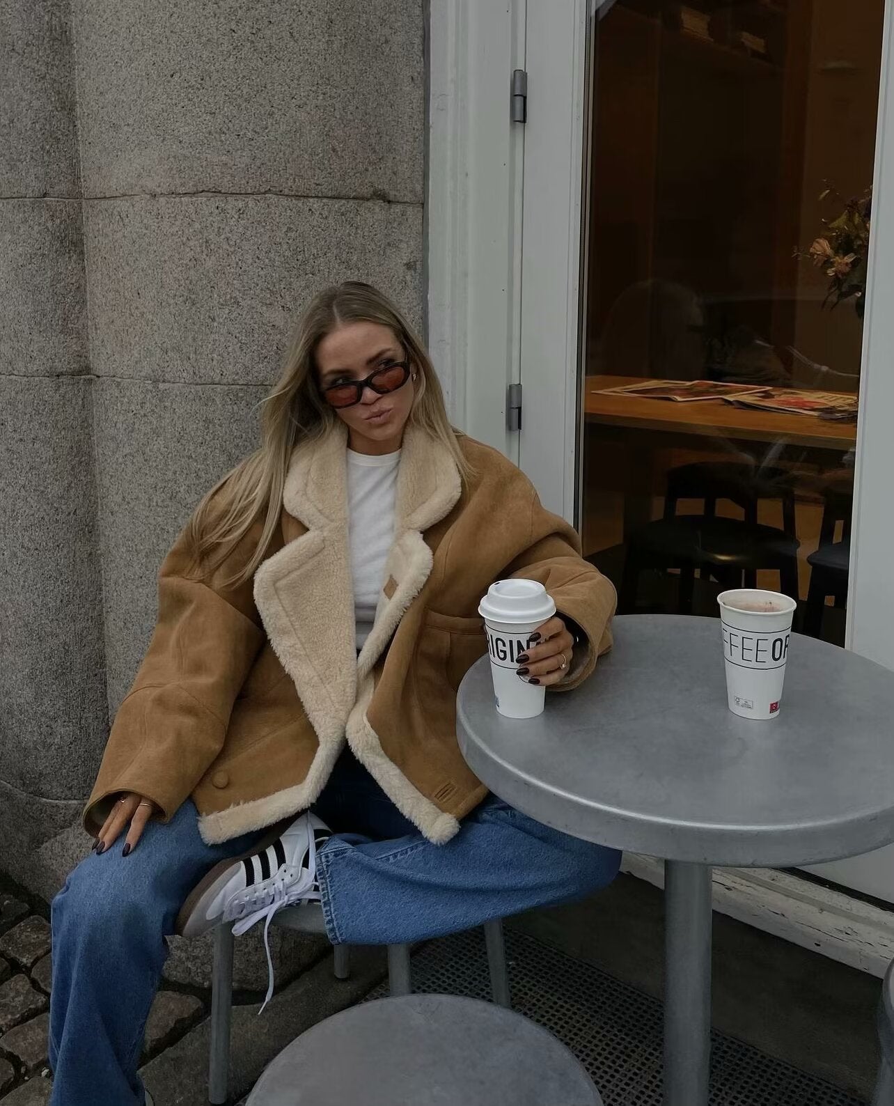 Loose Warm Retro Lamb Wool Jacket