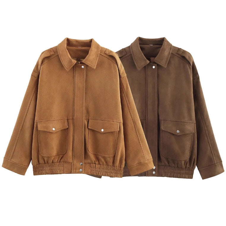 Suede Texture Loose Versatile Jacket
