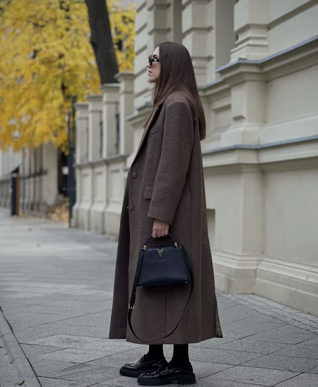 Lapel Long Woolen Coat