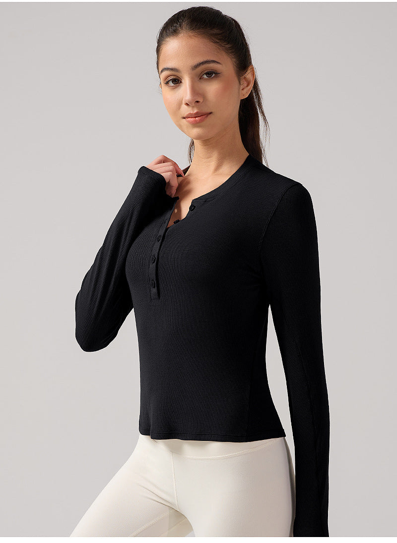 Slim-Fit Quick-Dry Long Sleeve Workout Top