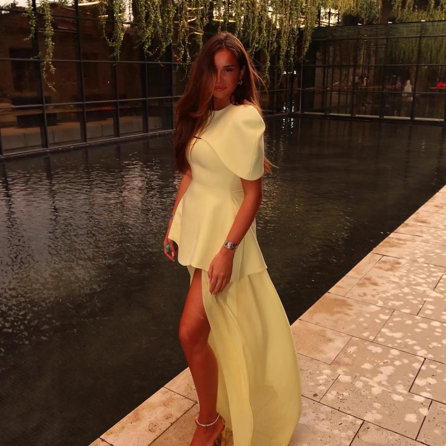 Heiress Style Solid Color Three-Piece Dress Set
