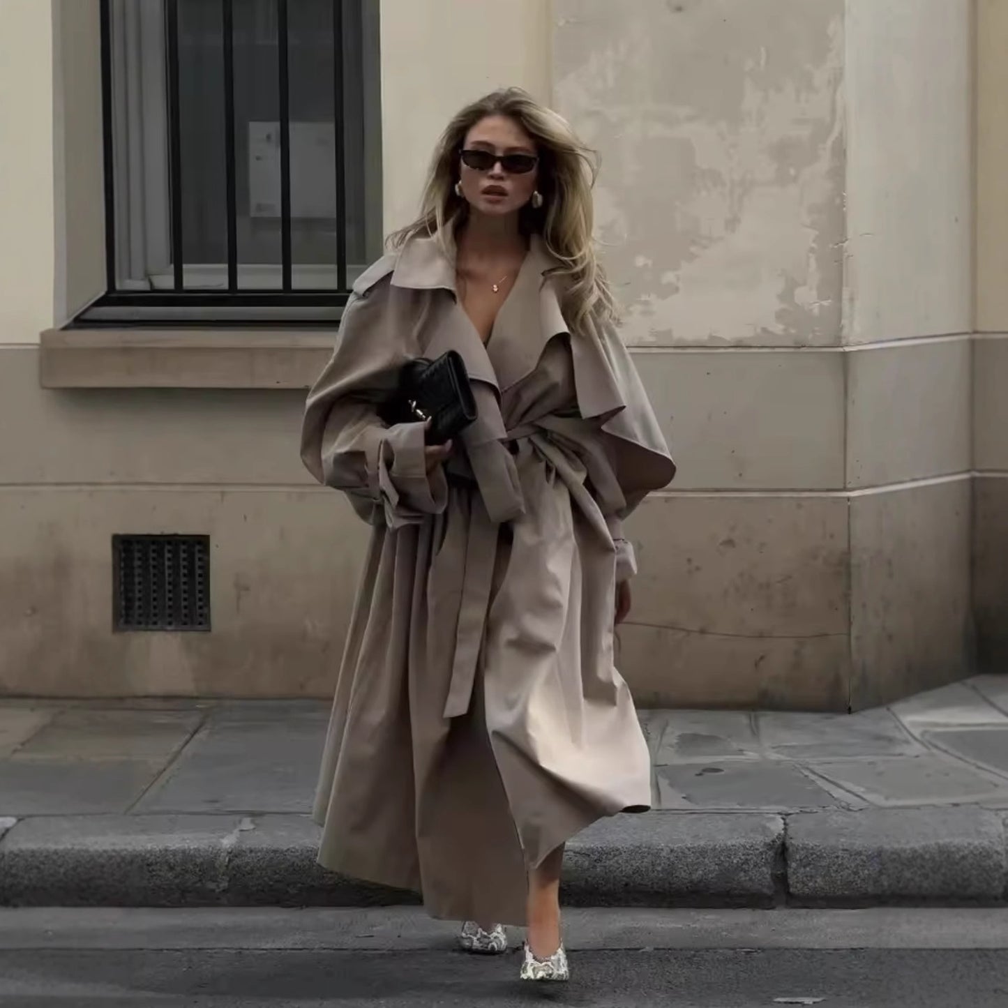 Knee-length Windbreaker Jacket