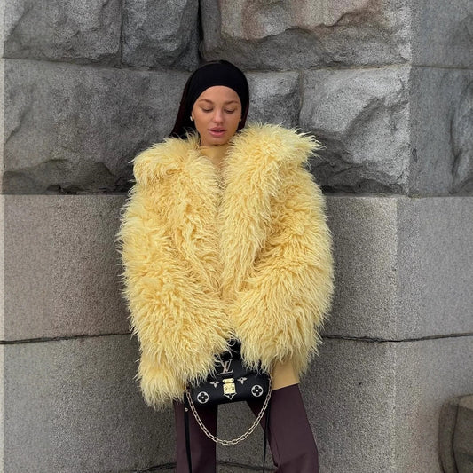Faux Fur Plush Coat