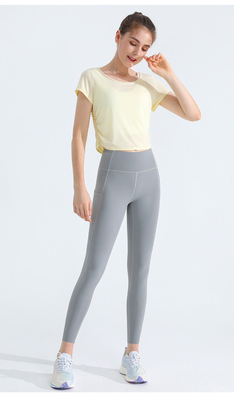 Cooling Open-Back Short Sleeve Sports T-Shirt for Women