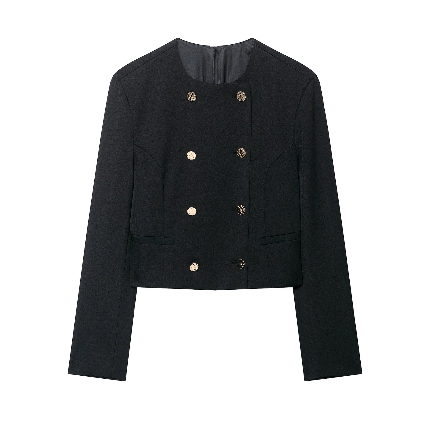 Double-breasted Suit Jacket + Ankle Pants Set