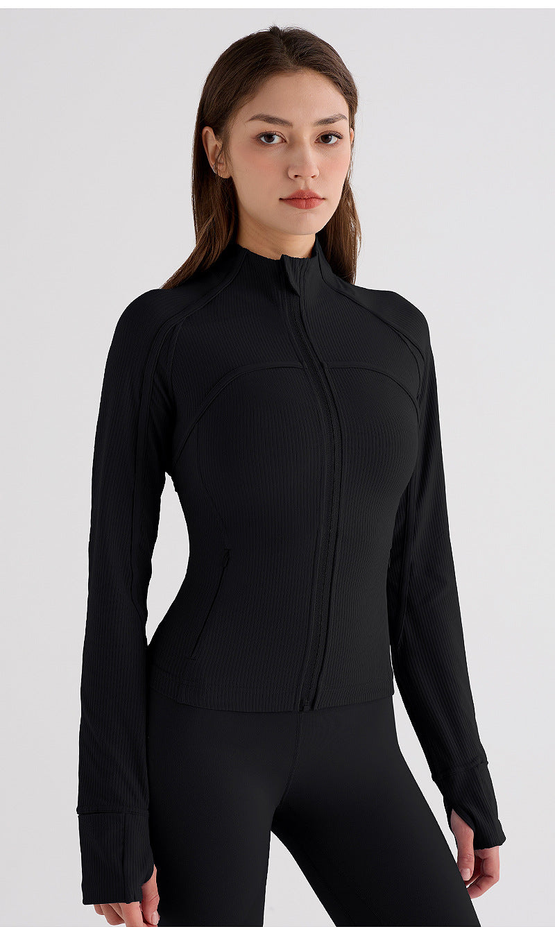 Zip-Up Sports Jacket for Women – Hip-Length, Quick-Dry & Versatile