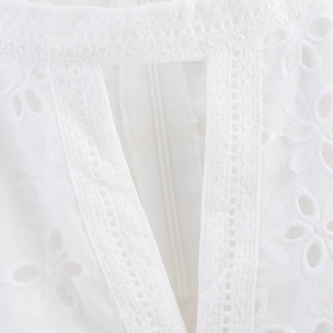 Round Neck Long Sleeve Short Dress