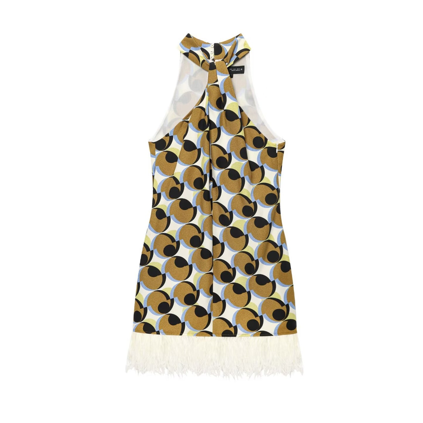 Feather Geometric Print Dress