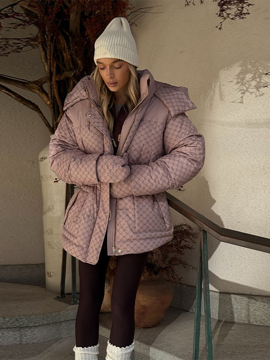 Winter Printed Hooded Slim Fit Cotton Jacket