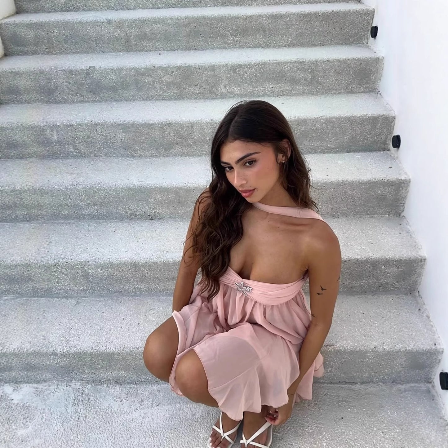 Halter Neck Short Dress