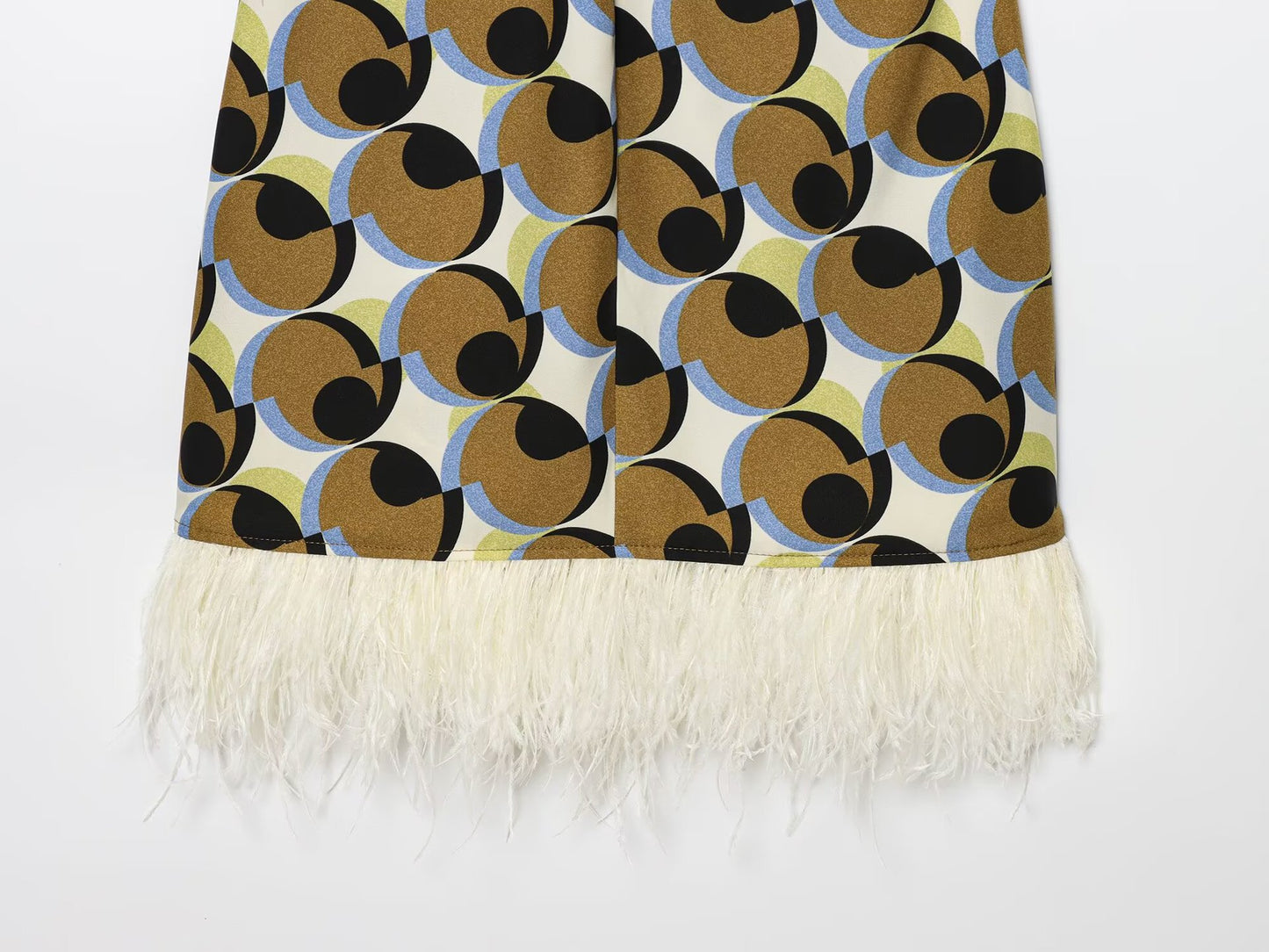 Feather Geometric Print Dress