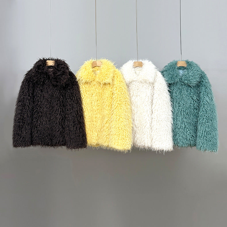 Faux Fur Plush Coat
