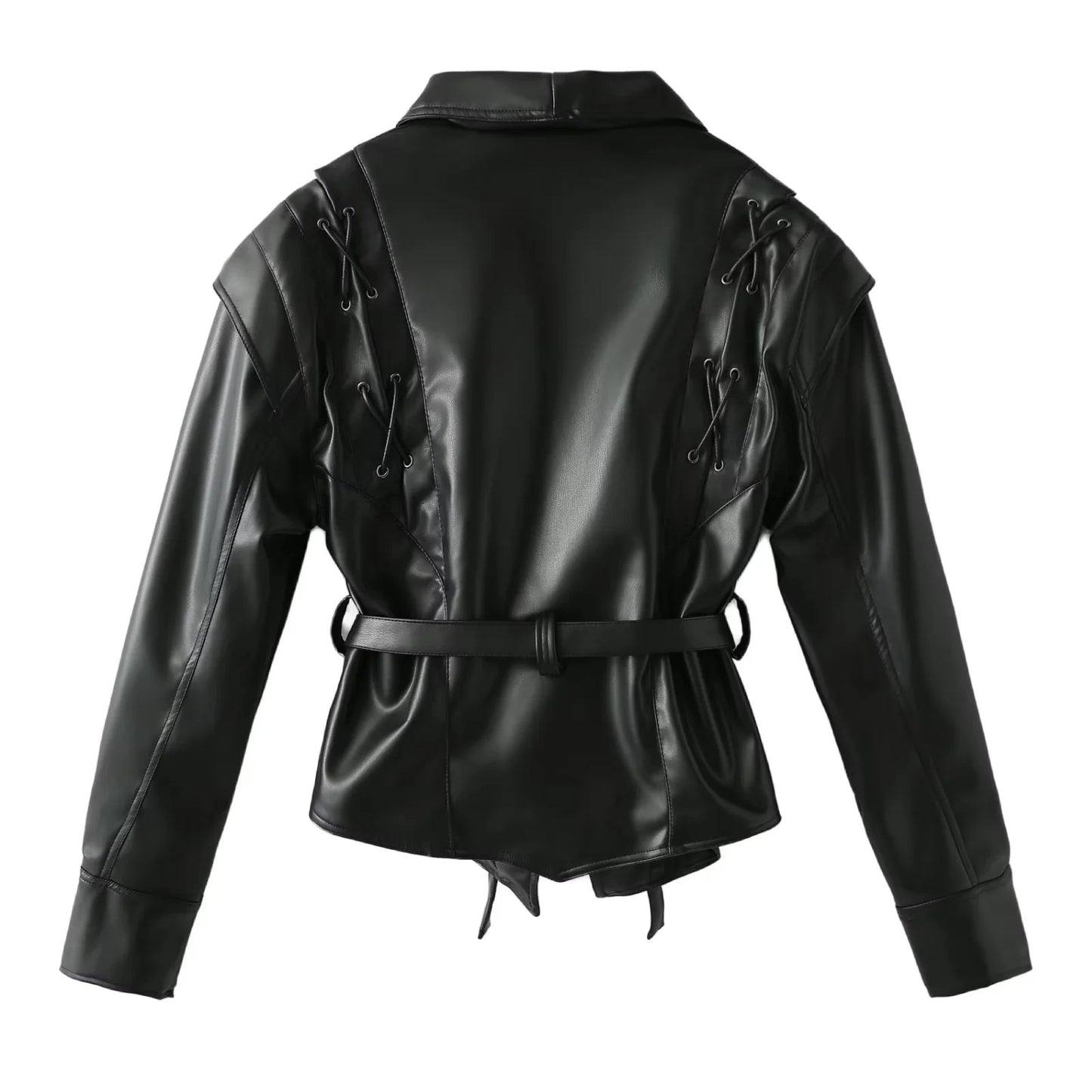 Retro Casual Imitation Leather Jacket