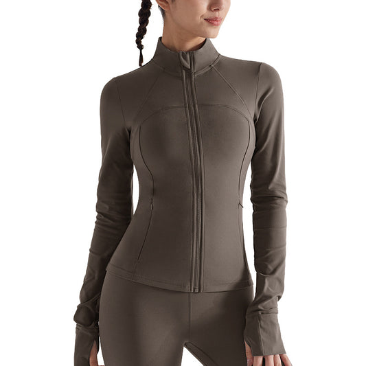 Long-Sleeved Sports Jacket - Slim Fit & Zipper