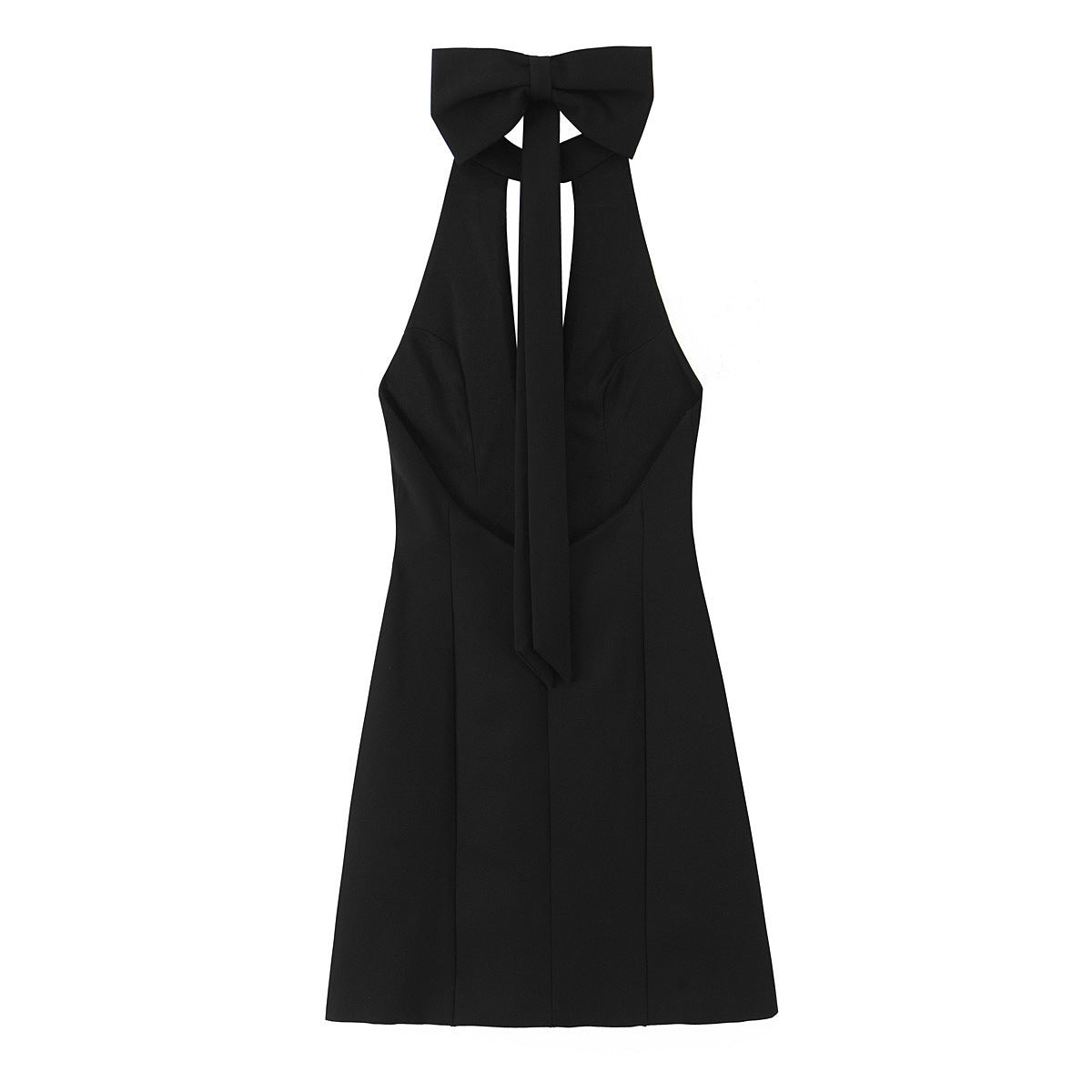 Bow-embellished Halter Neck Slim Dress