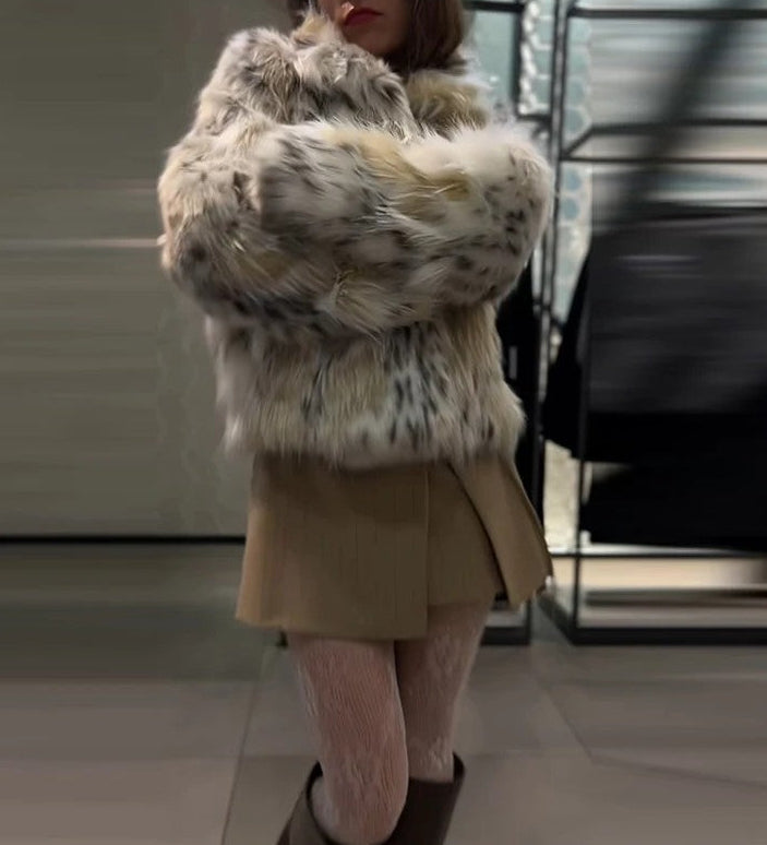 Versatile Warm Faux Fur Effect Coat