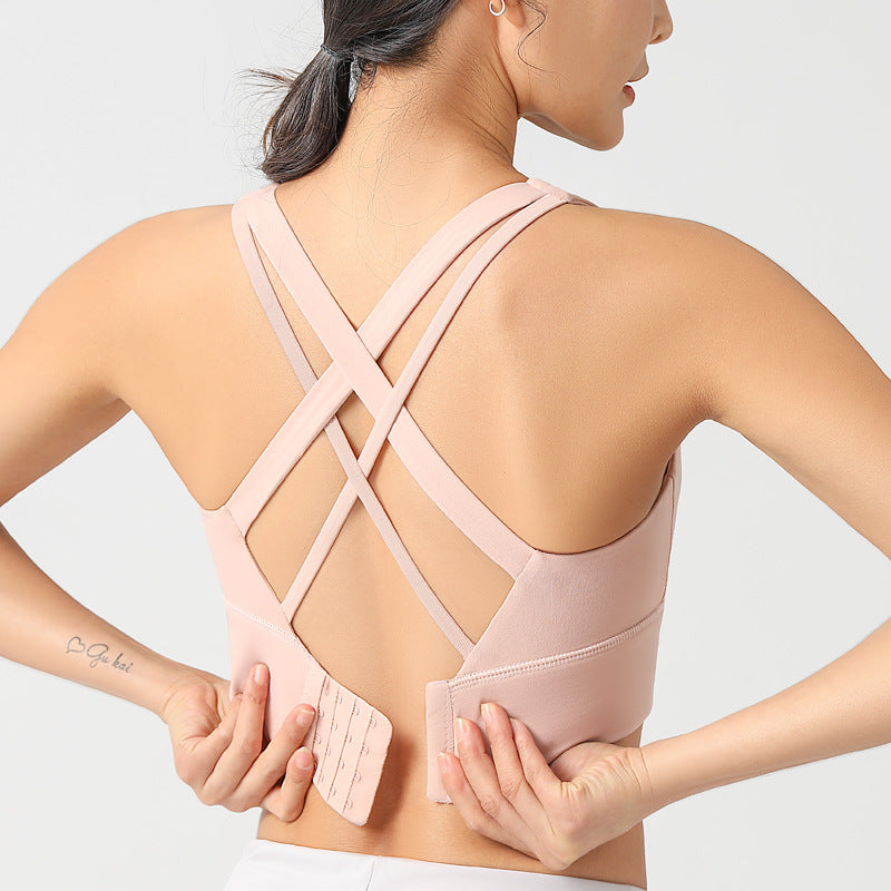 Women’s Sports Bra – Running, Yoga, Fitness Tank Top with Back Closure