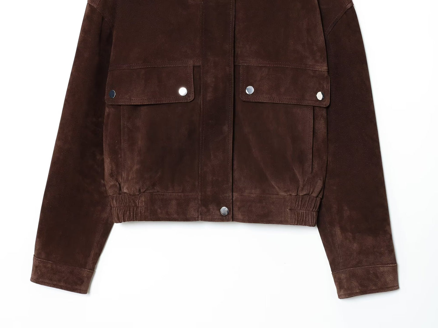 Suede Textured Pocket Jacket/Baseball Jacket