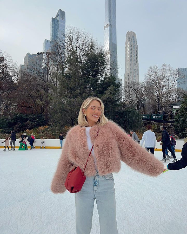 High Waist Faux Fur Coat