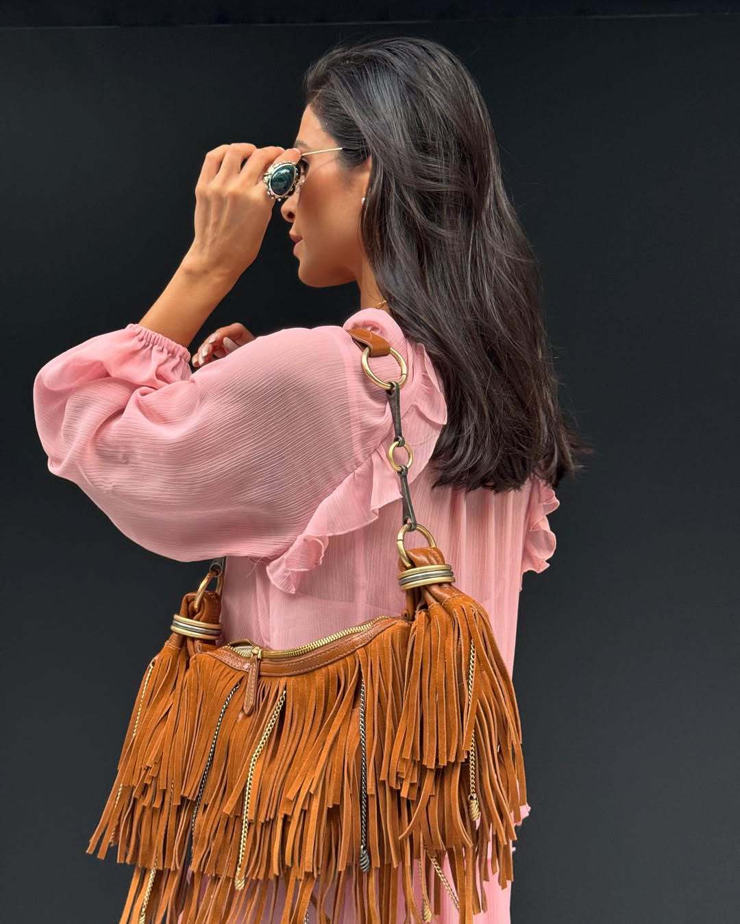 Layered Decorative V-neck Dress