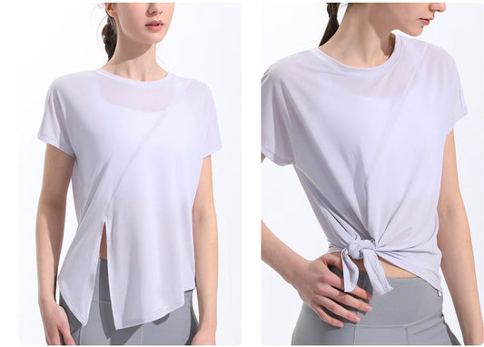 Loose Mesh Breathable Fitness T-Shirt - Sports Cover Top