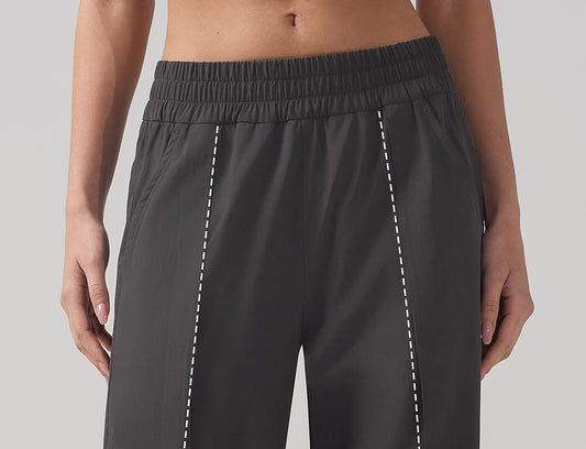 Fitness Wide-Leg Straight Pants - Front Pleated & High-Waisted