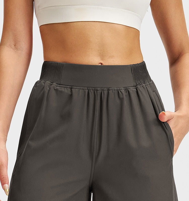 Straight-Leg Fitness Pants — Casual, Loose-Fit, Slimming