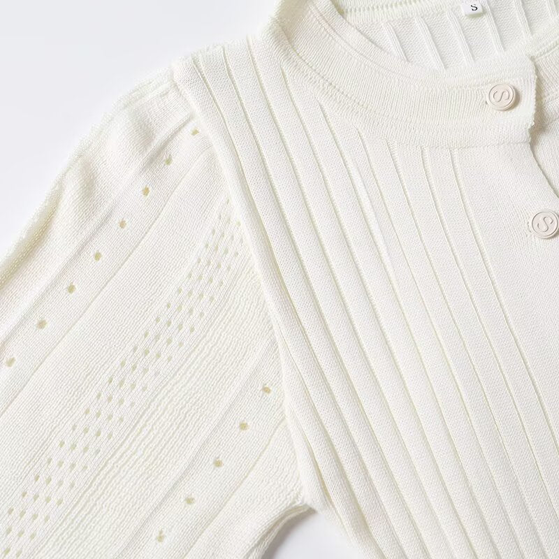 Short Sleeve Button-down Slim Knit Dress