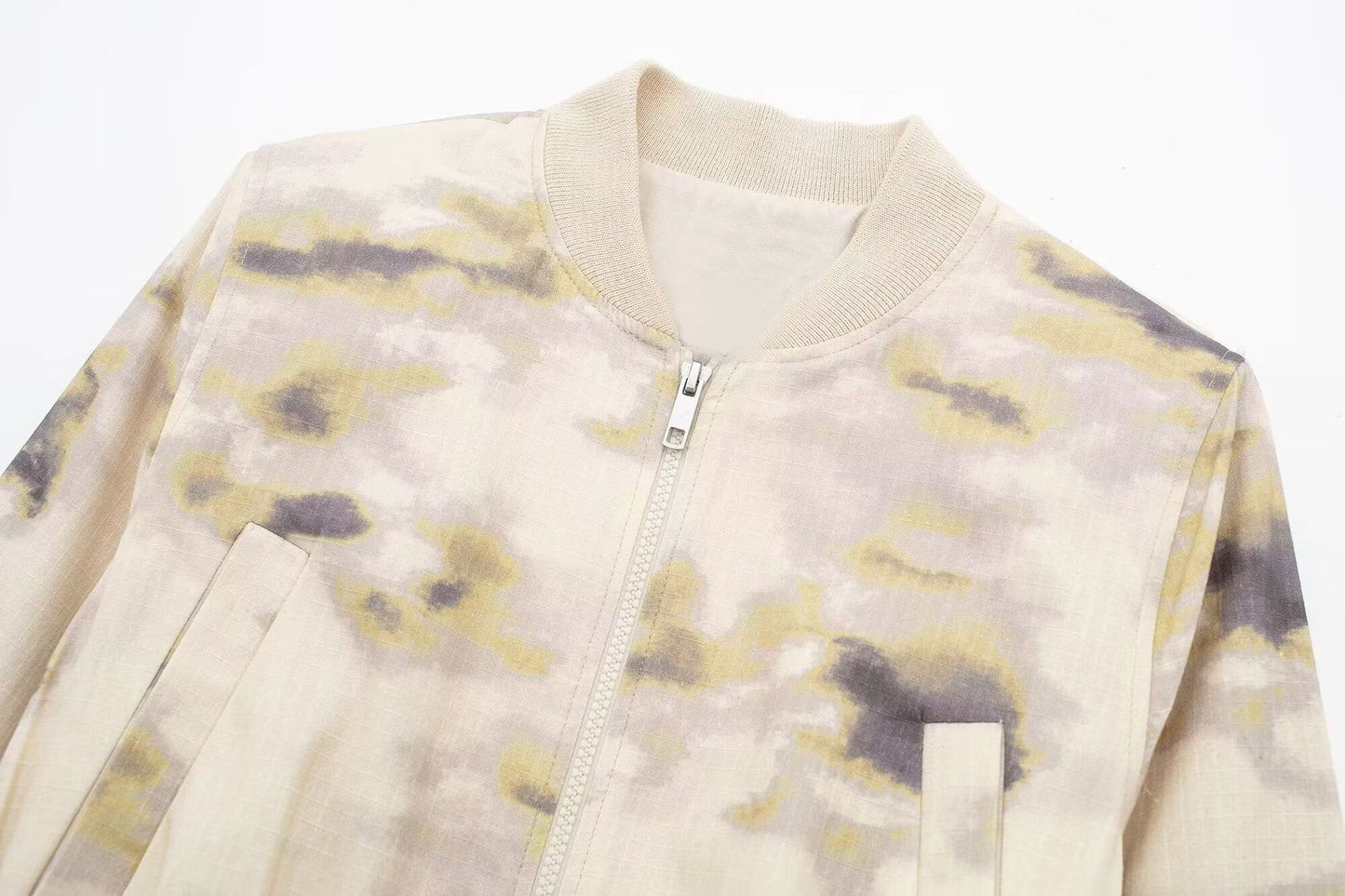 Printed Bomber Jacket Workwear Mini Skirt Set