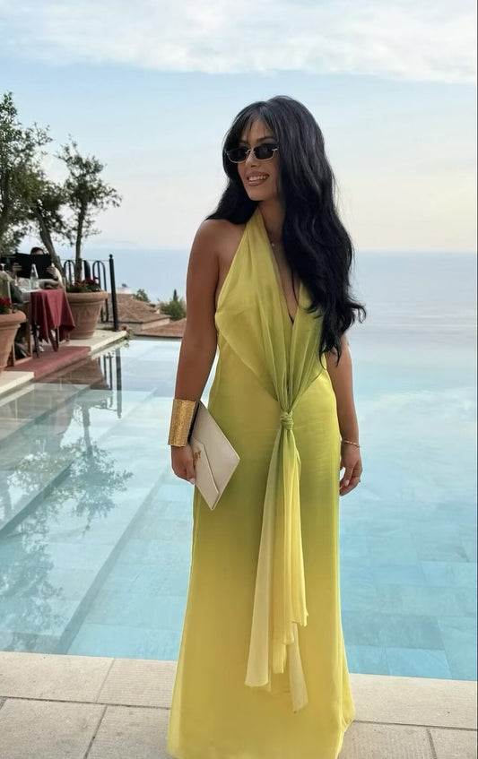 Knotted Halter Neck Dress