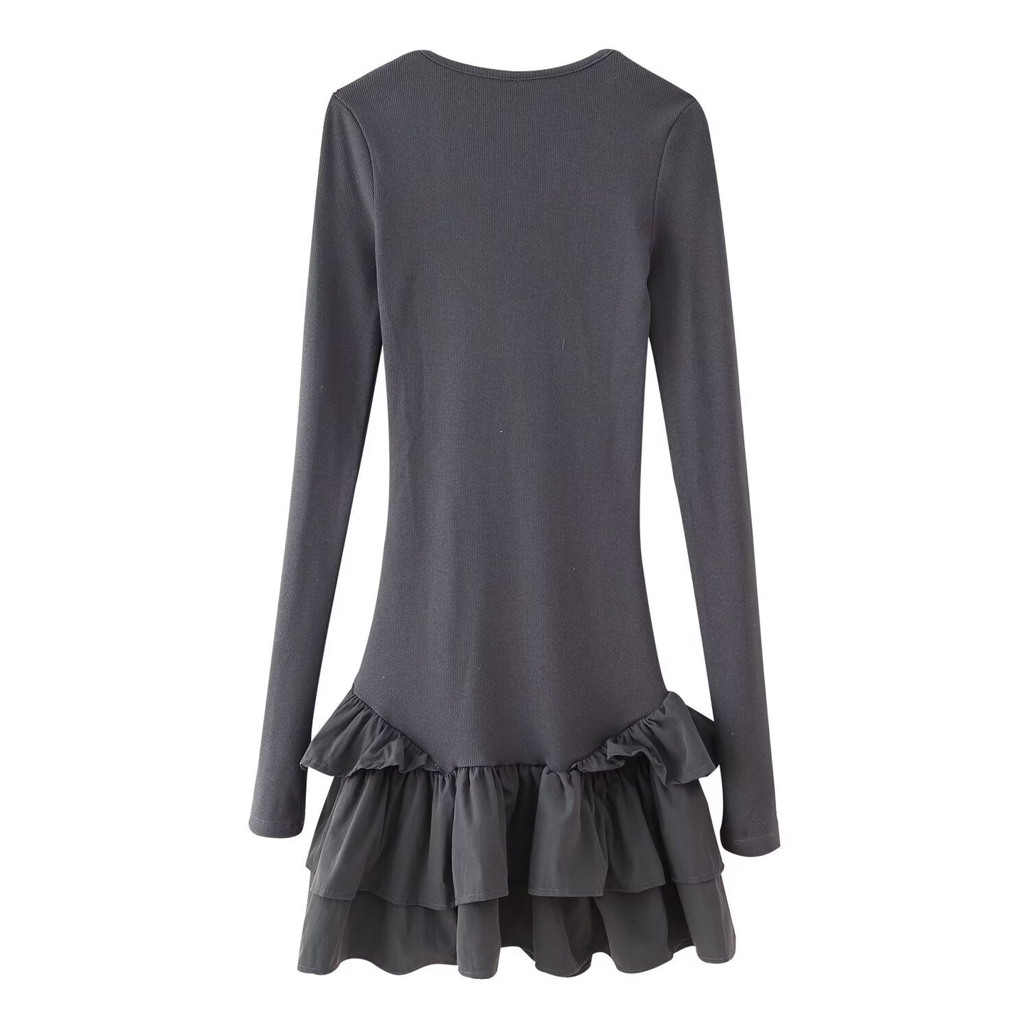 U-neck Long-sleeved Dress