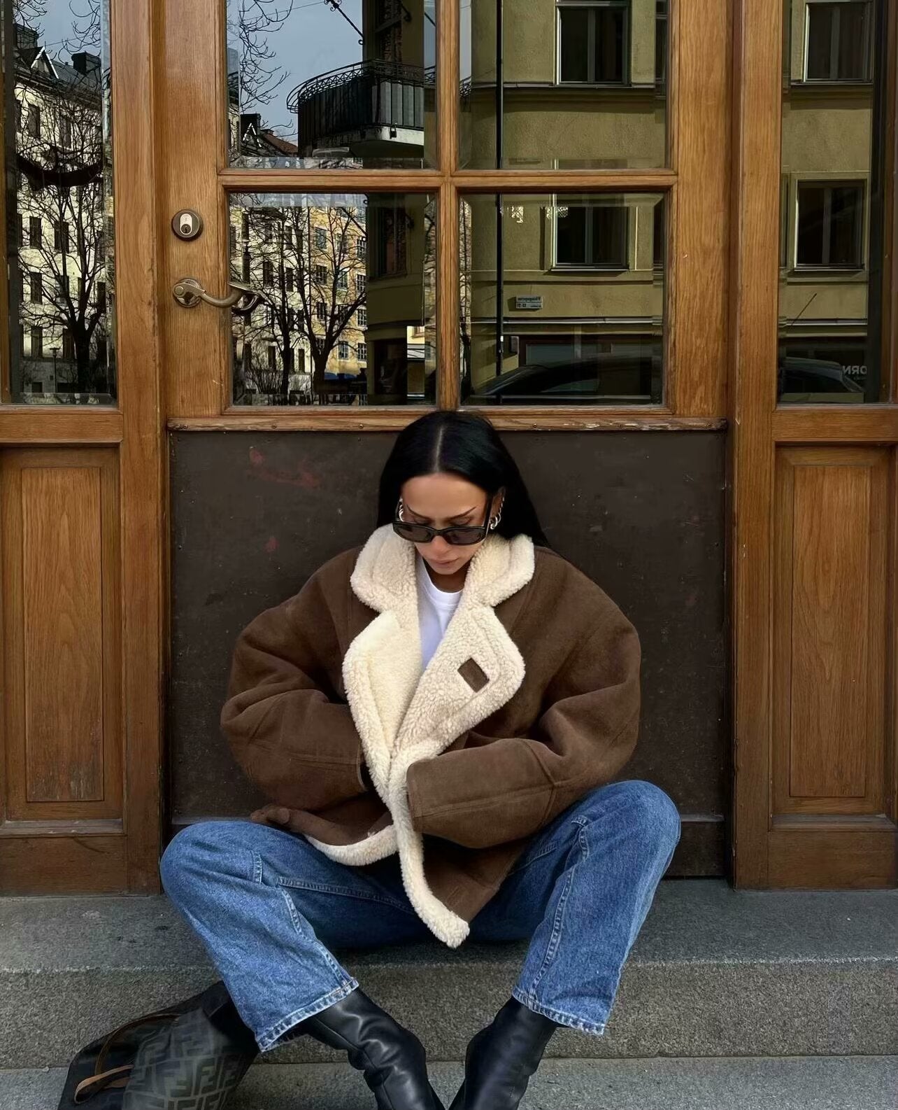 Loose Warm Retro Lamb Wool Jacket