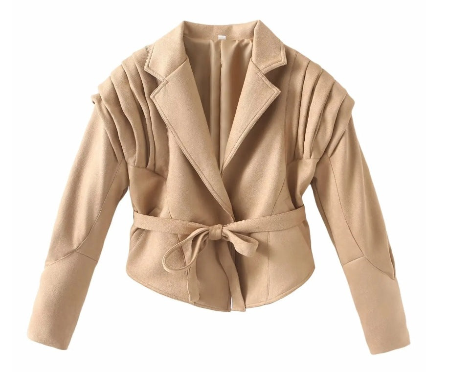 Retro Casual Imitation Leather Jacket