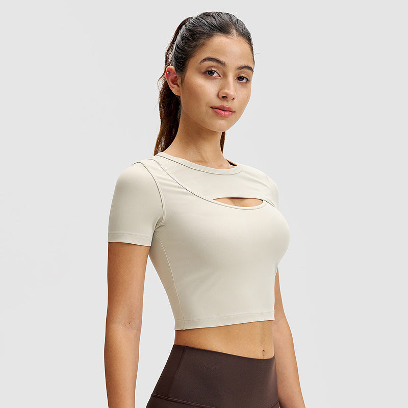 Women's Short-Sleeved Sports T-Shirt-Stretchy