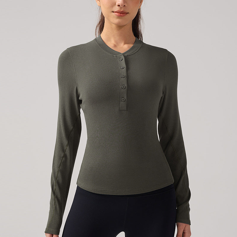 Slim-Fit Quick-Dry Long Sleeve Workout Top