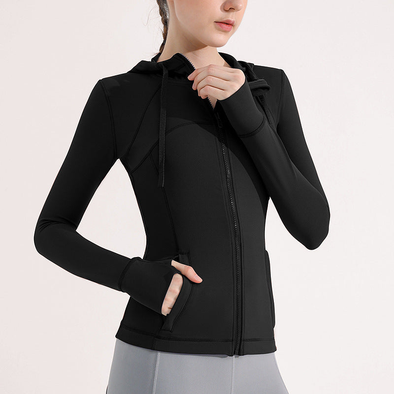 Breathable Hoodie Sports Jacket -  Slim-Fit, High Elastic & Zip-Up