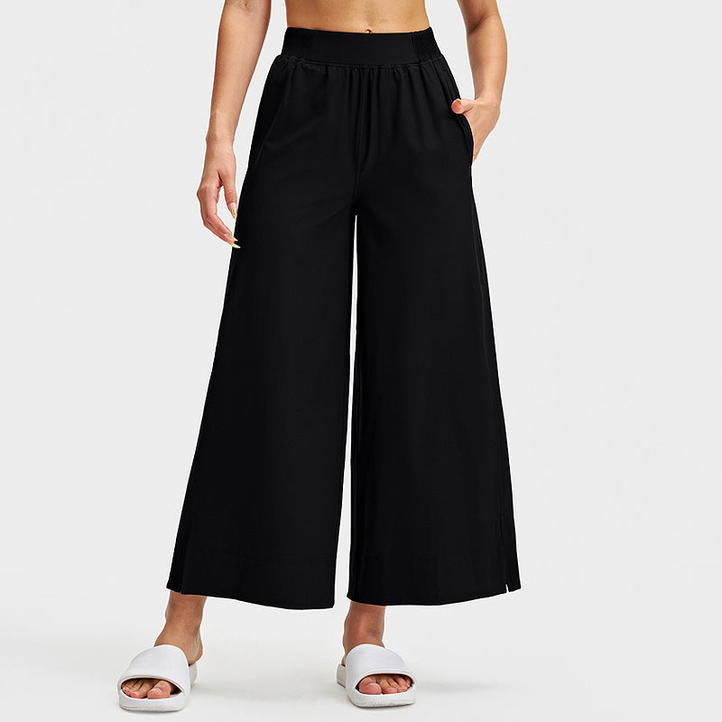 Straight-Leg Fitness Pants — Casual, Loose-Fit, Slimming