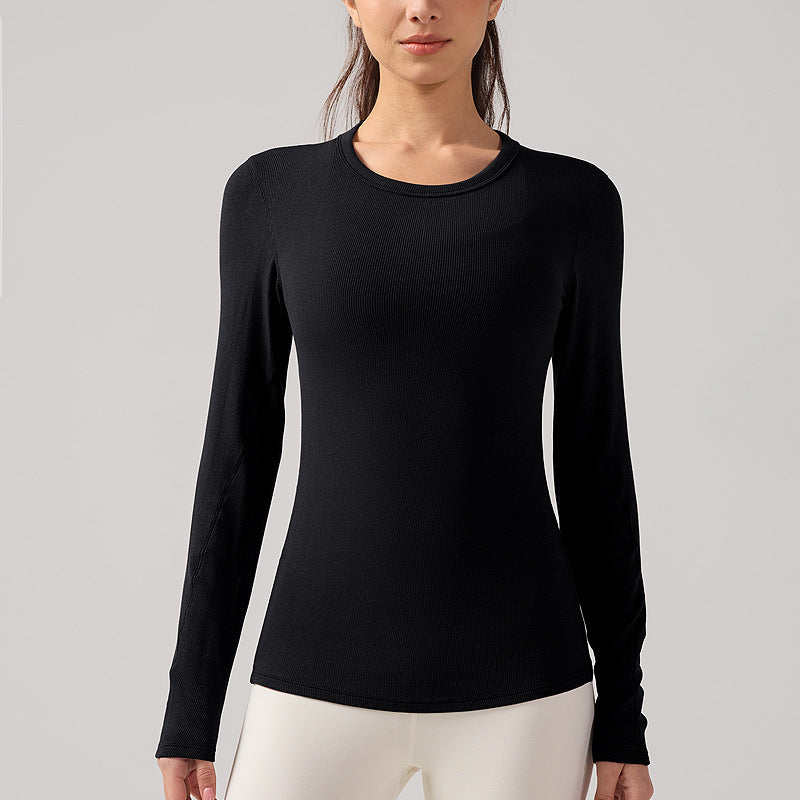 Round Neck Long Sleeve Fitness T-Shirt