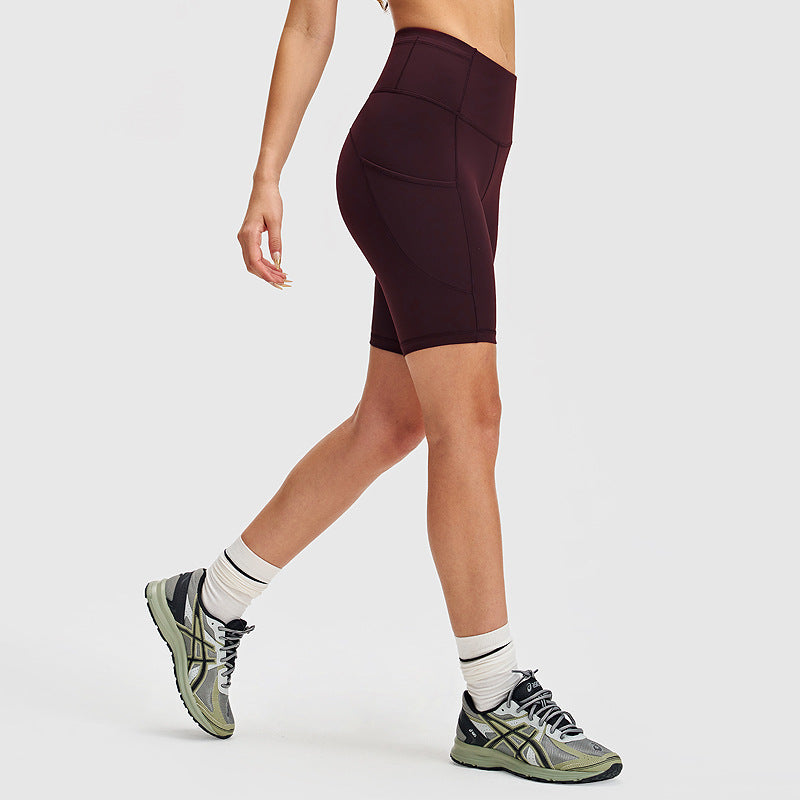 Premium High-Rise Fitness Shorts with Pocket