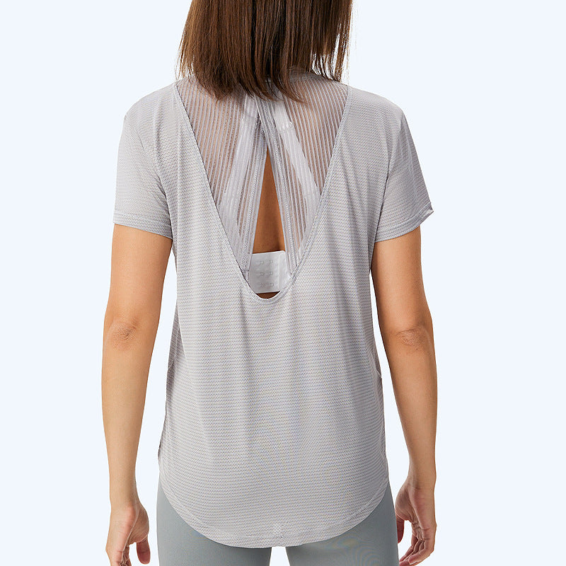 Loose & Quick-Drying Mesh Short-Sleeved Sports T-Shirt for Women