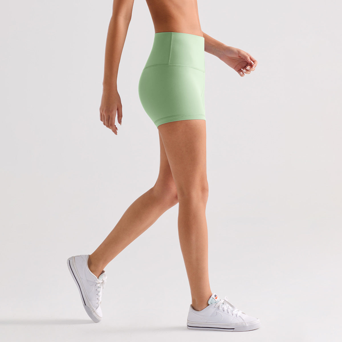 Brushed High-Waist Workout Shorts