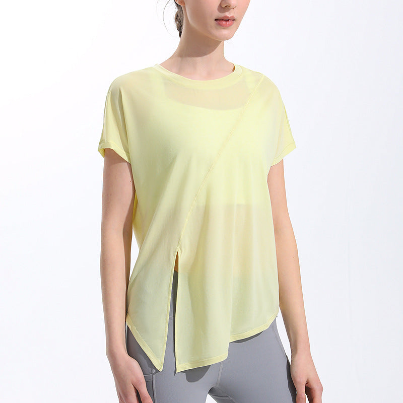 Loose Mesh Breathable Fitness T-Shirt - Sports Cover Top