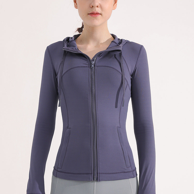 Breathable Hoodie Sports Jacket -  Slim-Fit, High Elastic & Zip-Up